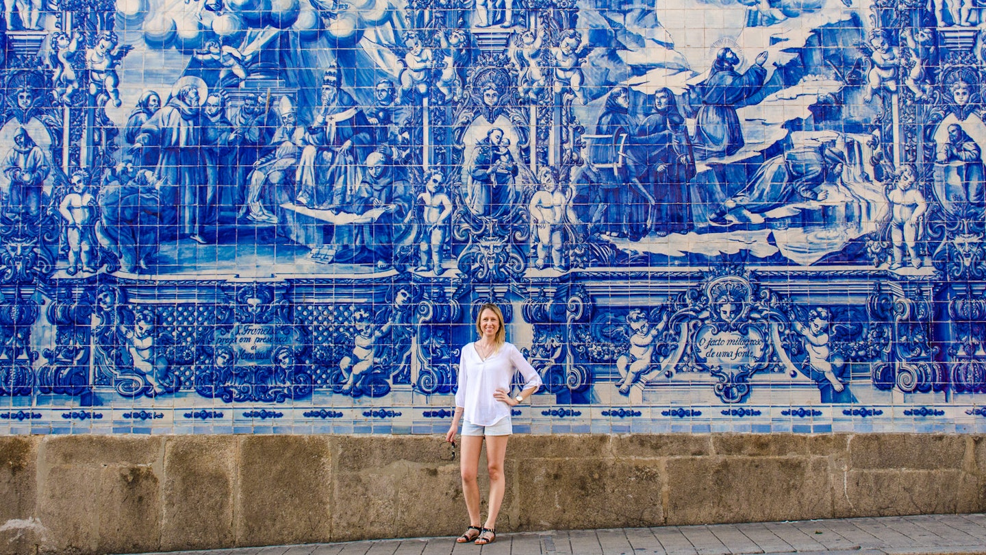 Emily out on the (azulejo) tiles in Porto © Emily McAuliffe / Lonely Planet