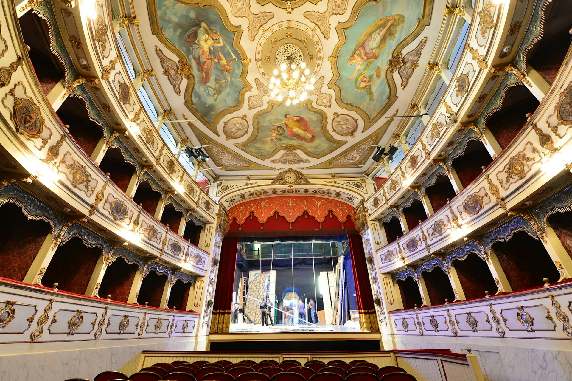 Inside the pint-sized Teatro Verdi in Busseto