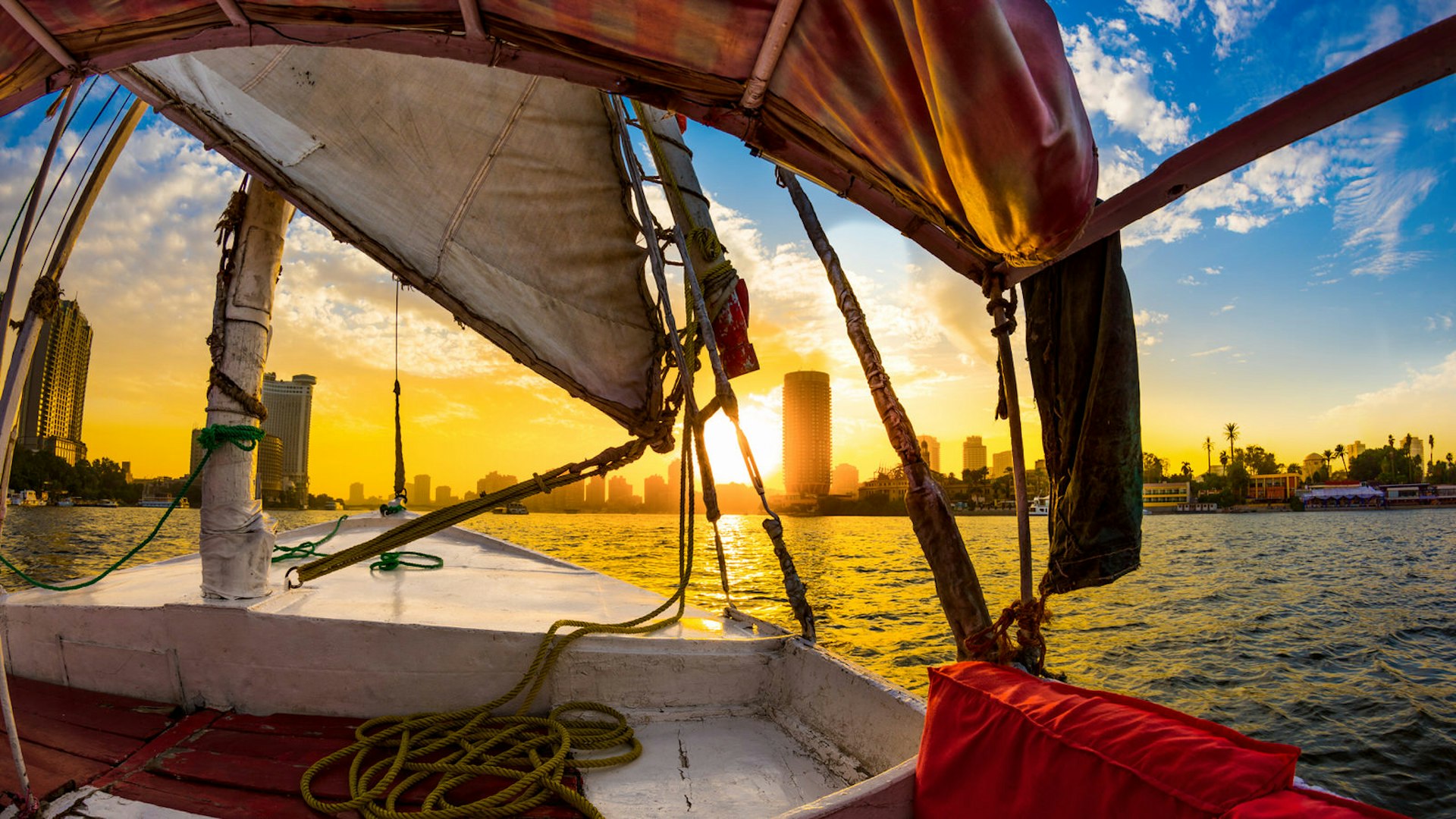 Felucca ride on the Nile, Cairo, Egypt. Image by Guenter Albers / Shutterstock