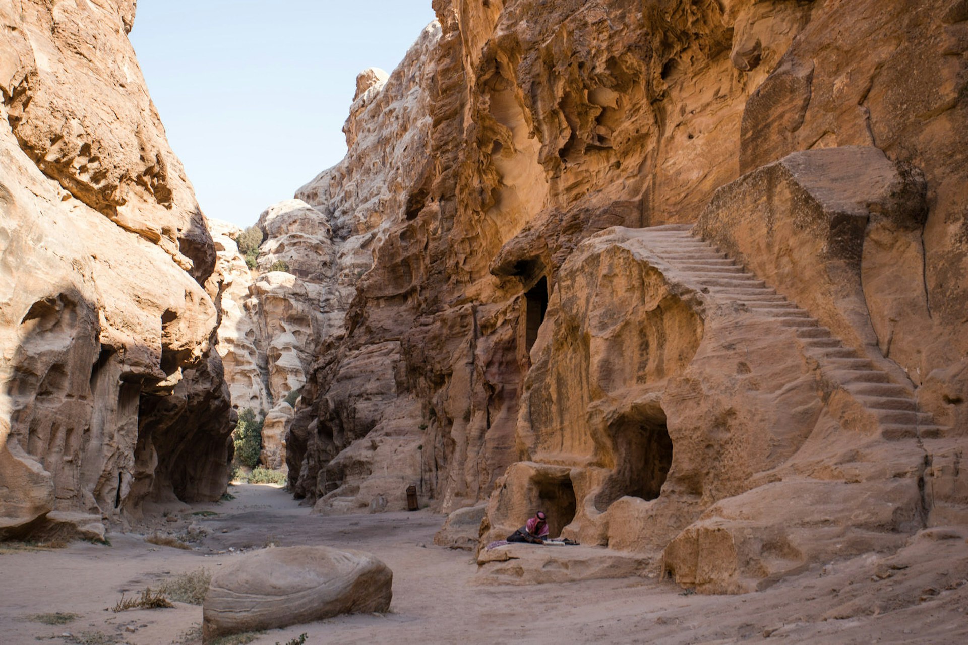Stairs at Little Petra, Jordan. Image by Stephen Lioy / Lonely Planet