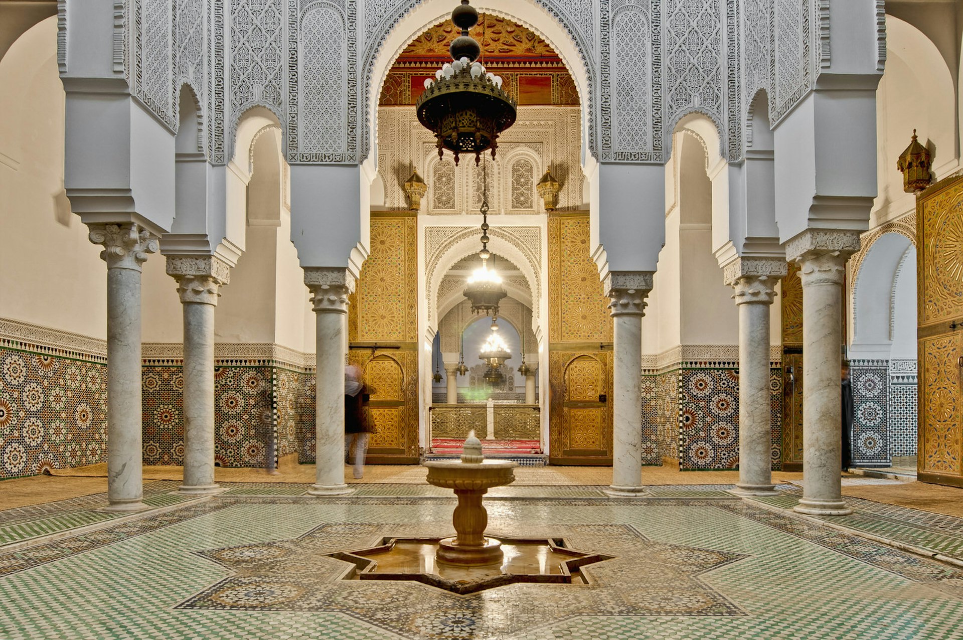 Moulay Ismail Mausoleum interior at Meknes, Morocco. Image by Anibal Trejo / Shutterstock