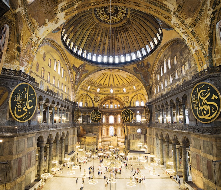 Features - Interior of Hagia Sophia Cathedral, Istanbul, Turkey