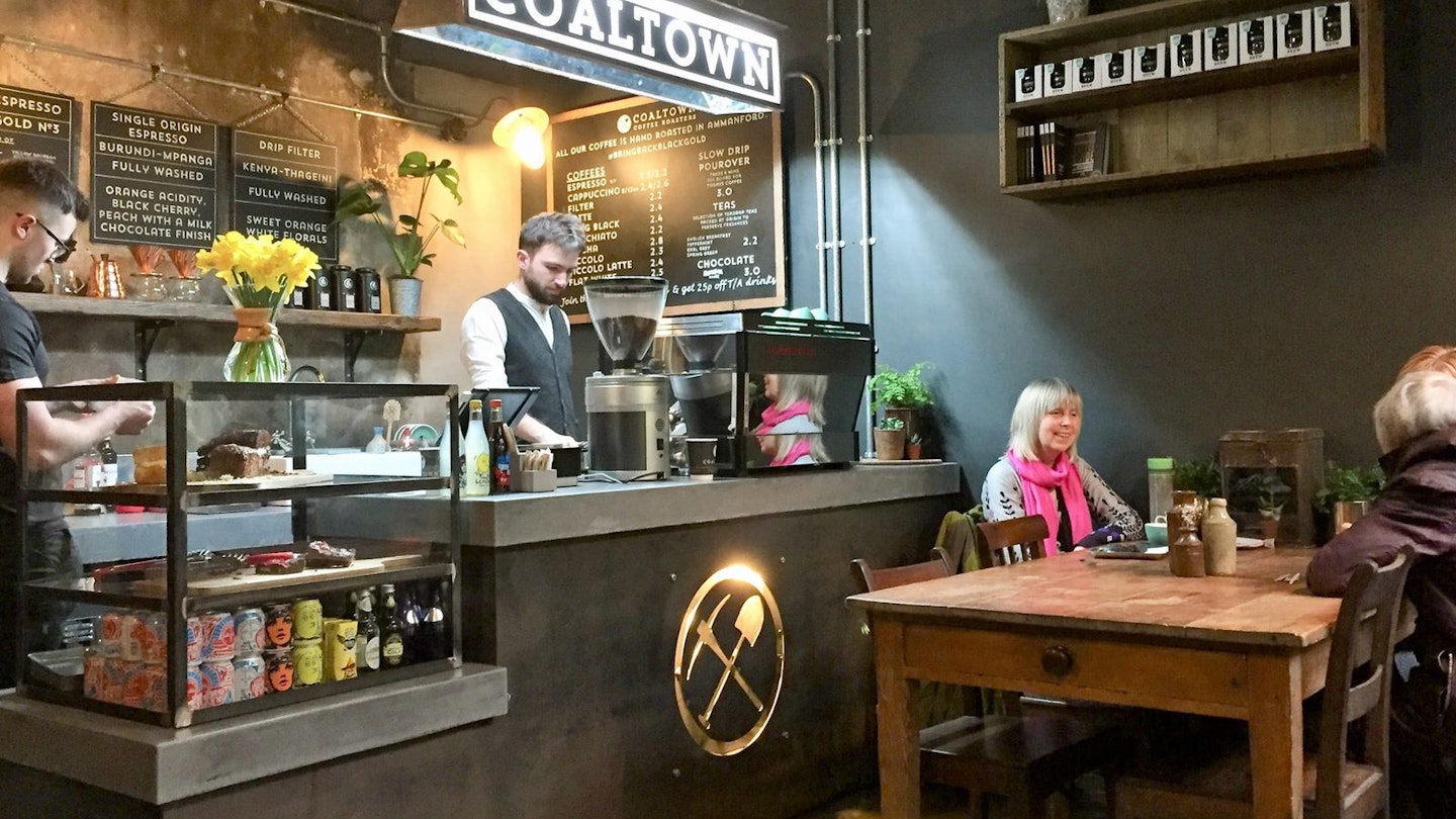 Get a caffeine kick at Coaltown Coffee to start your culinary tour of Wales © Kerry Christiani / Lonely Planet