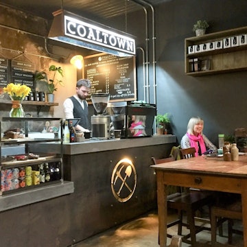 Get a caffeine kick at Coaltown Coffee to start your culinary tour of Wales © Kerry Christiani / Lonely Planet