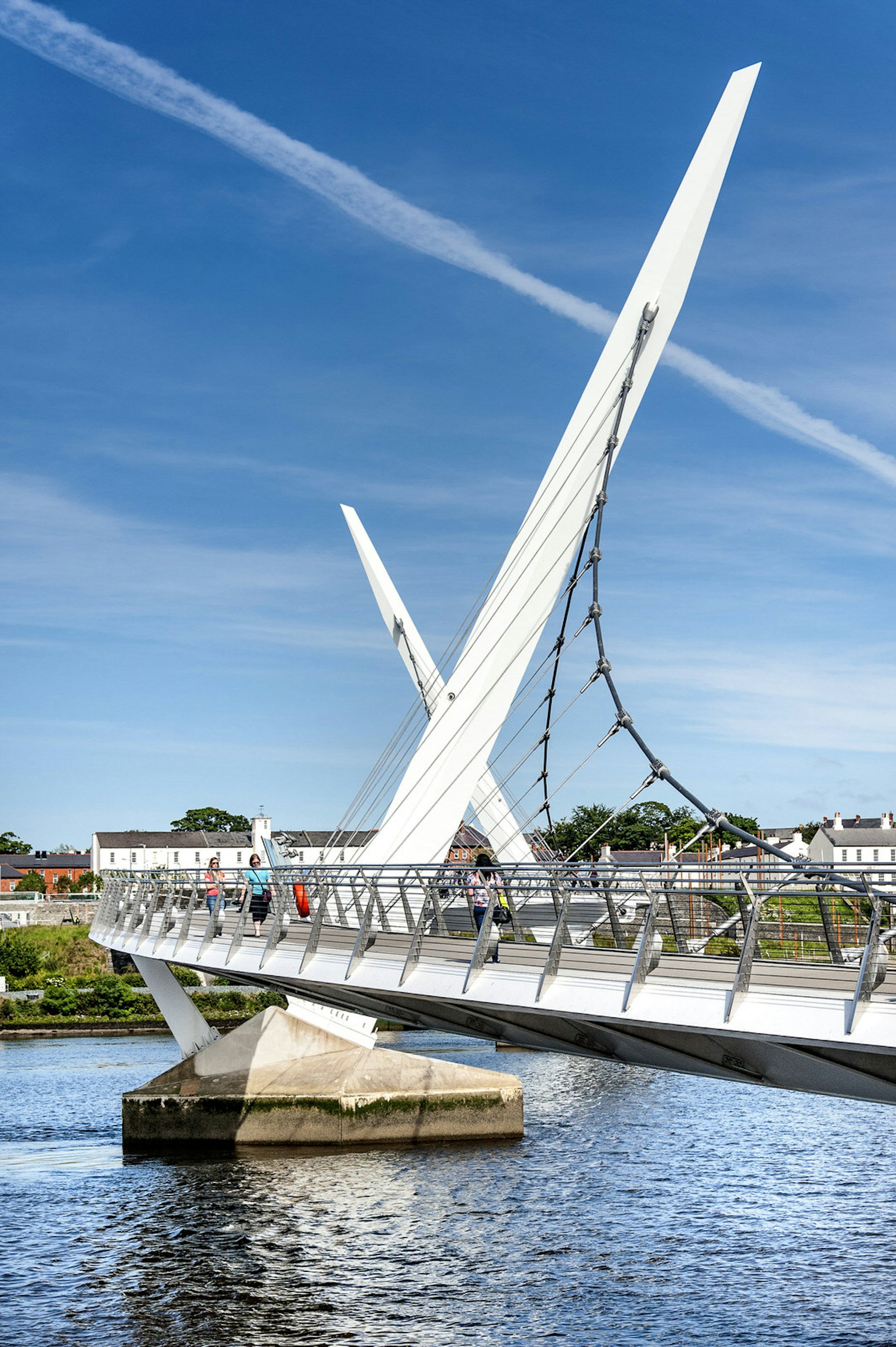 Derry-Londonderry's Peace Bridge is a symbol of Northern Ireland's achievements over the twenty years since the Good Friday Agreement © Rolf G Wackenberg / Shutterstock