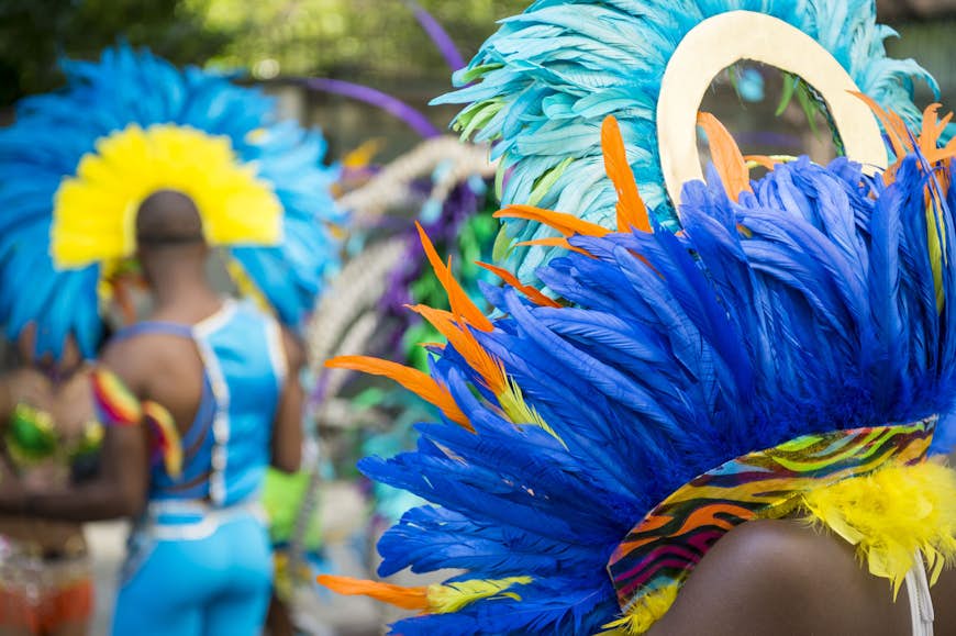Pride in the US: Men in feathered costumes celebrate Pride © lazyllama / Shutterstock