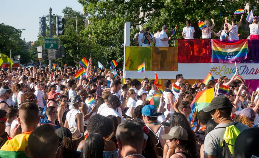 Pride in the US: A crowd gathers in Washington DC to celebrate Pride © bakdc / Shutterstock