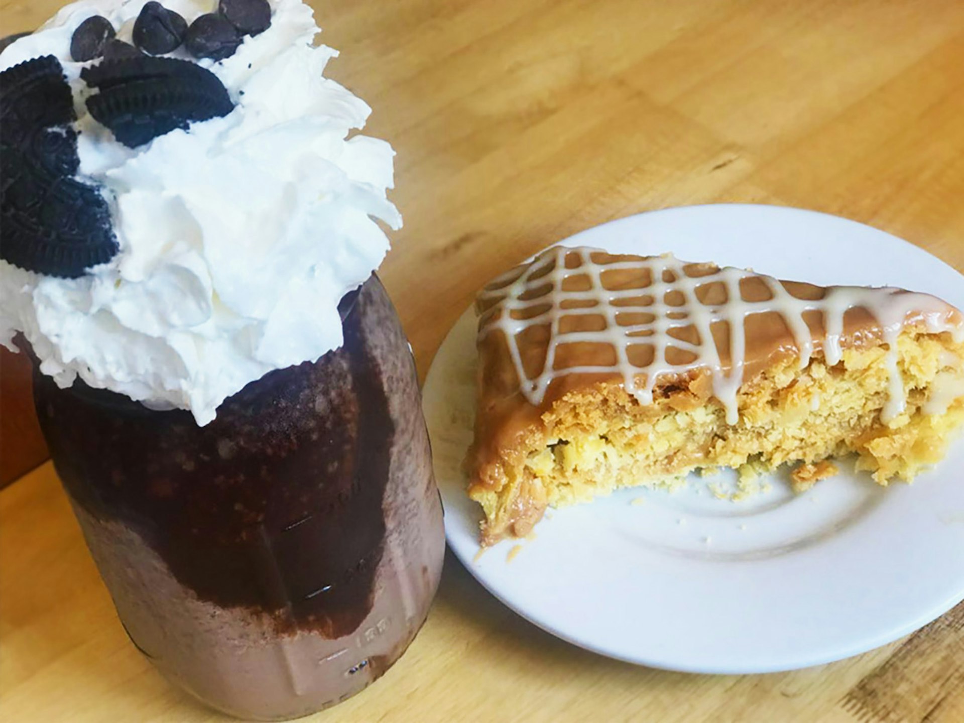 An Oreo shake and a torta chilena (pictured) are popular selections to satisfy that sweet tooth at Café Miel Maria Esther Abissi / ϲʼʱ