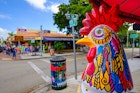 Colorful artwork on display along the popular Calle Ocho in historic Little Havana © Rauluminate / Getty Images