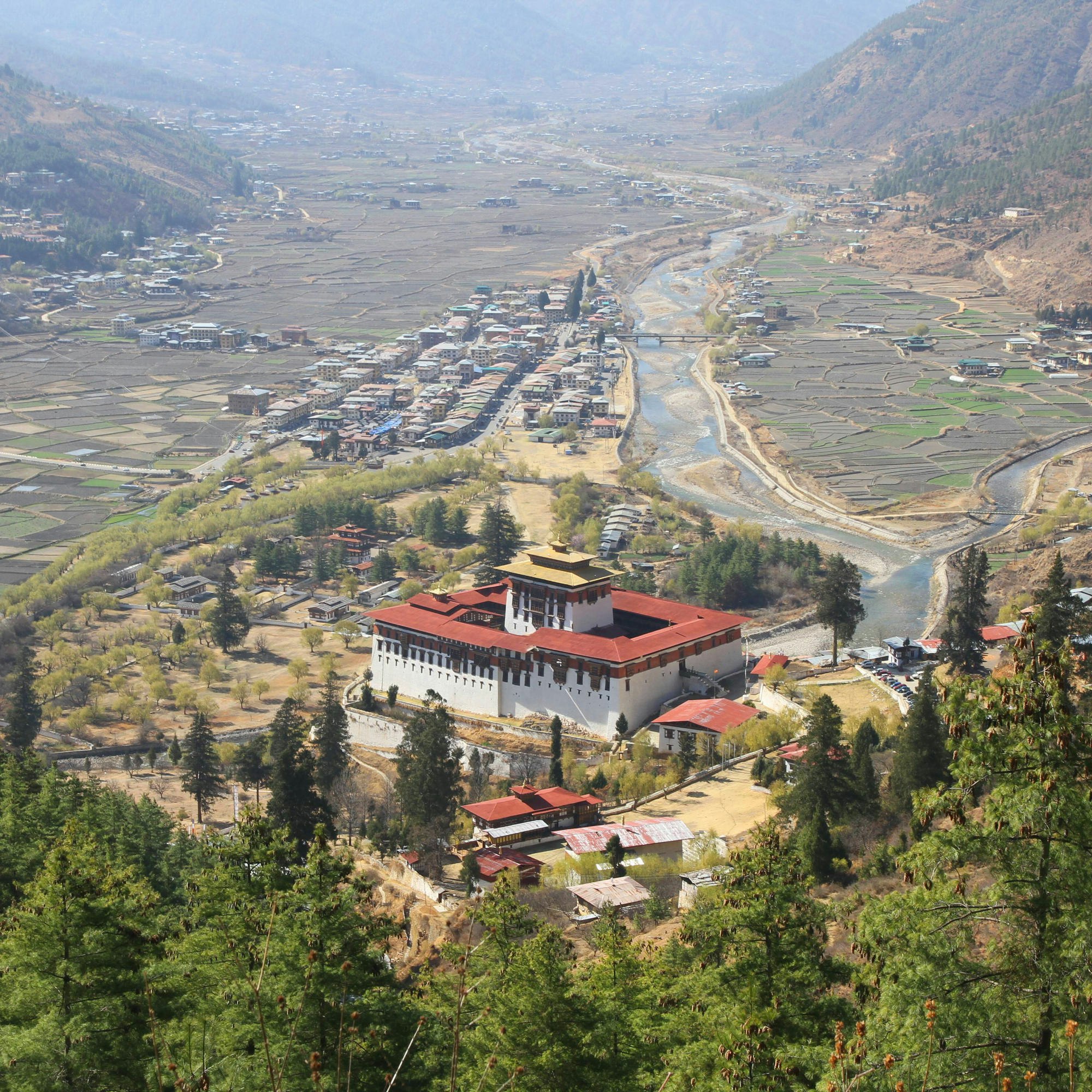 View of Paro Dzong from the hike to Zuri Dzong © Bradley Mayhew / Lonely Planet