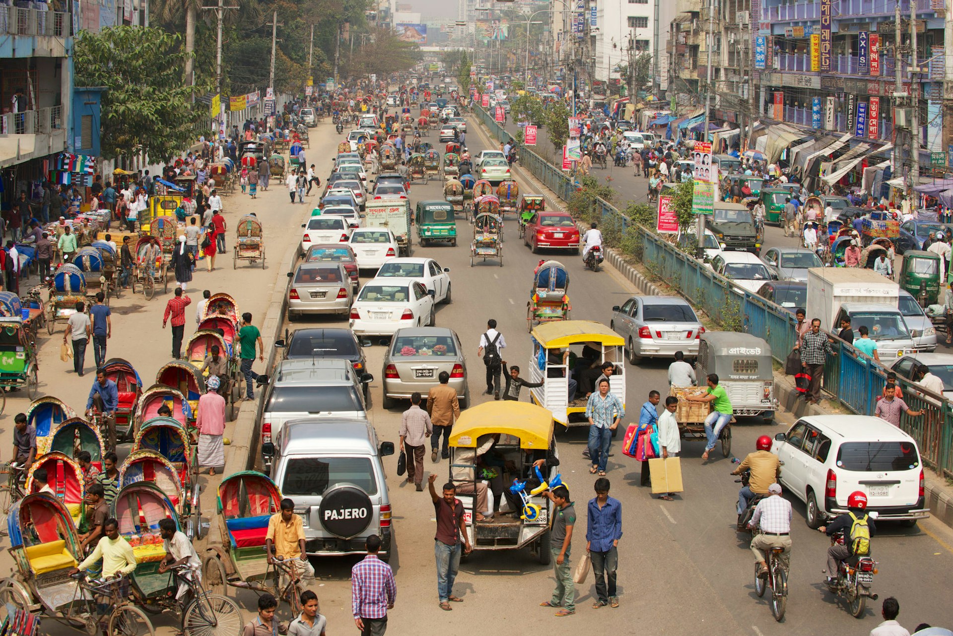 Busy traffic at the central part of the city, Dhaka, Bangladesh