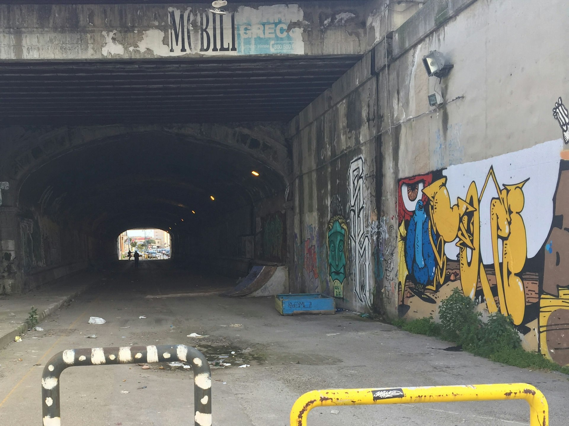 The dark, graffitied tunnel that leads to Elena and Lila's neighbourhood © Sophia Seymour / Lonely Planet