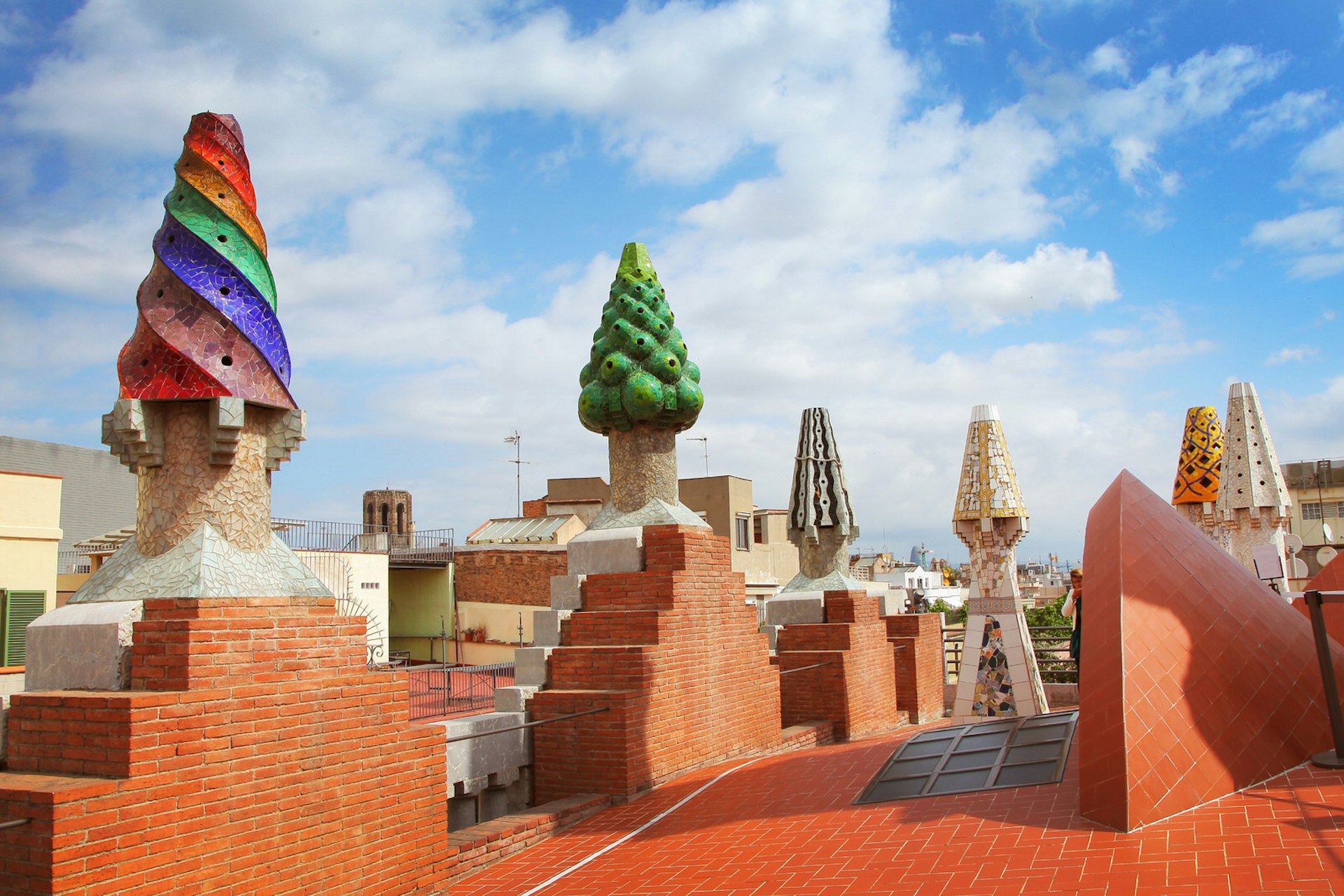 The mosaic chimneys on the roof of Palau Güell © Lisa A / Shutterstock