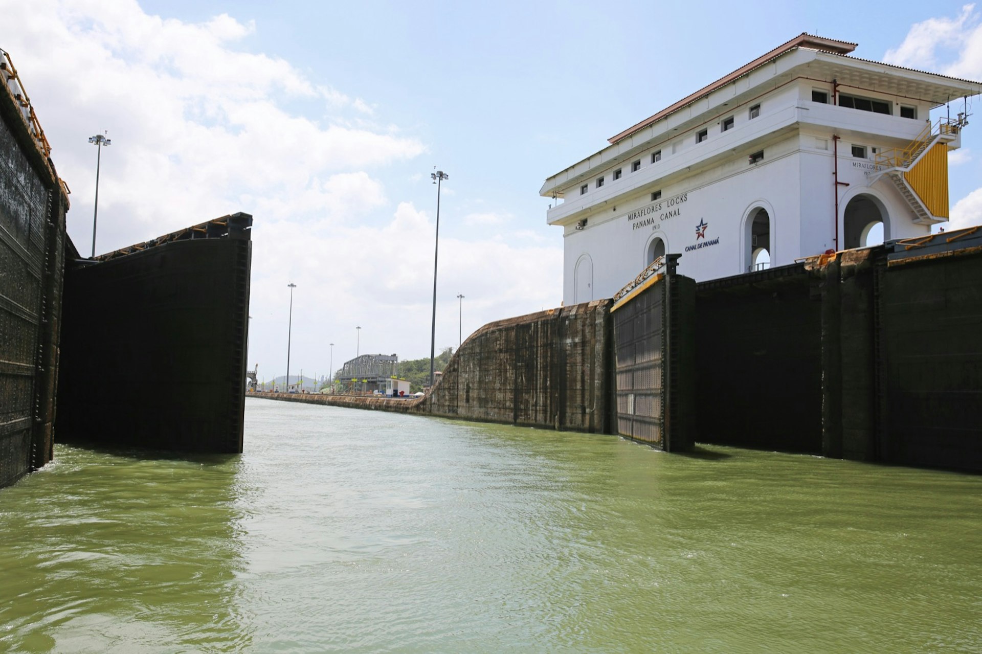 Actually being on the canal provides a unique look at the locks operating the Panama Canal Mark Dozier / Shutterstock