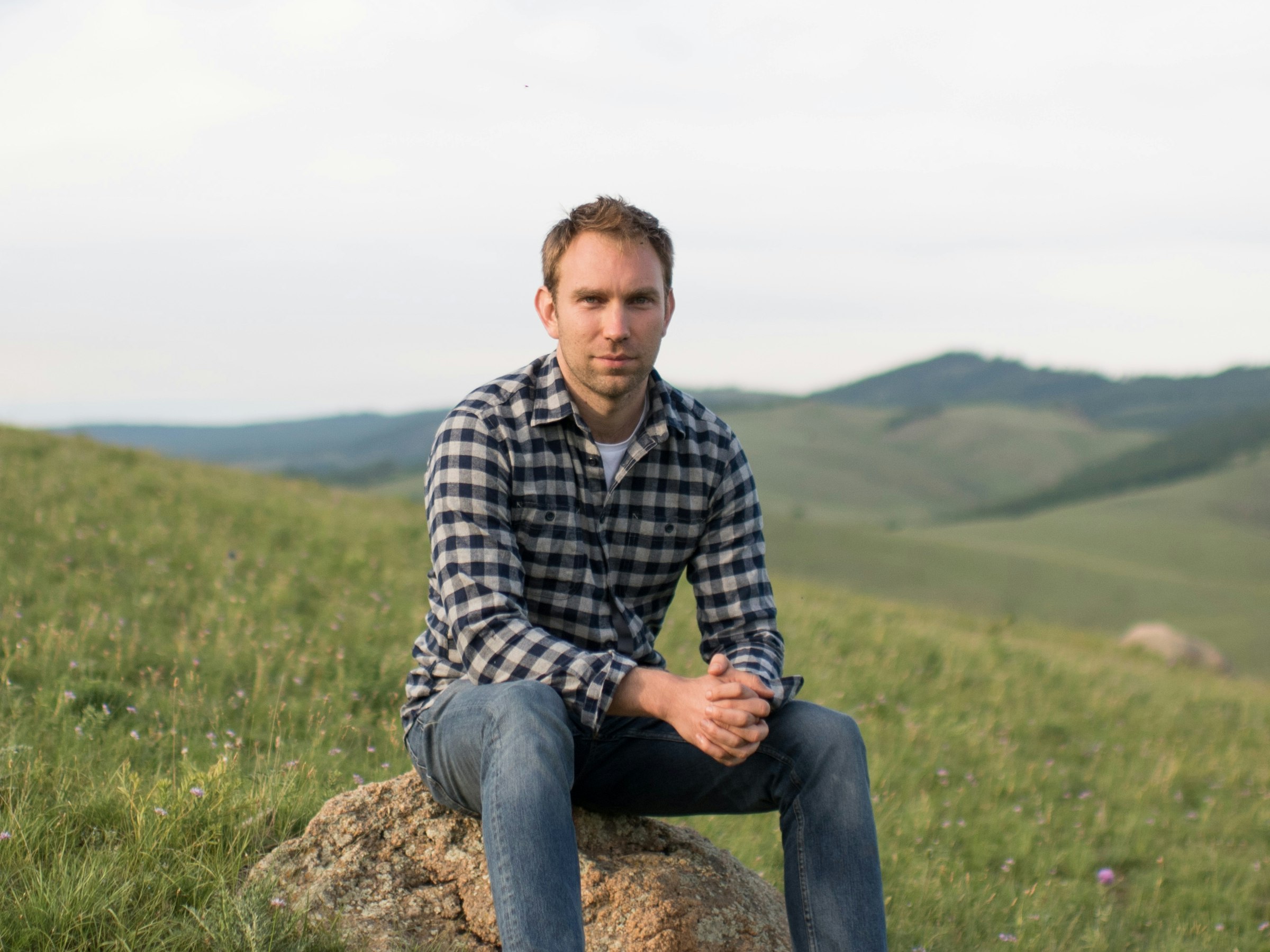 Chris taking in the views of Terelj National Park in Mongolia © Chris Sheldrick