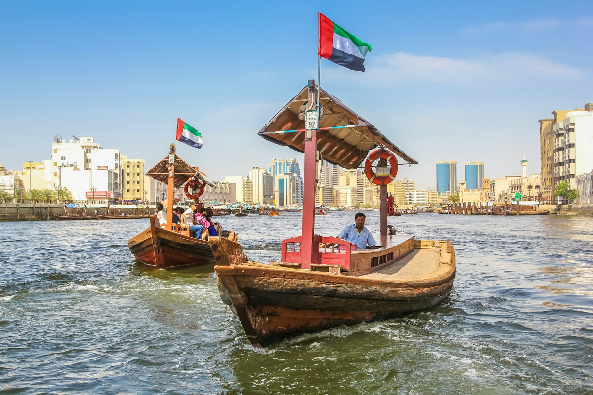 Traditional Abra ferries along Dubai Creek © bennymarty / Getty Images
