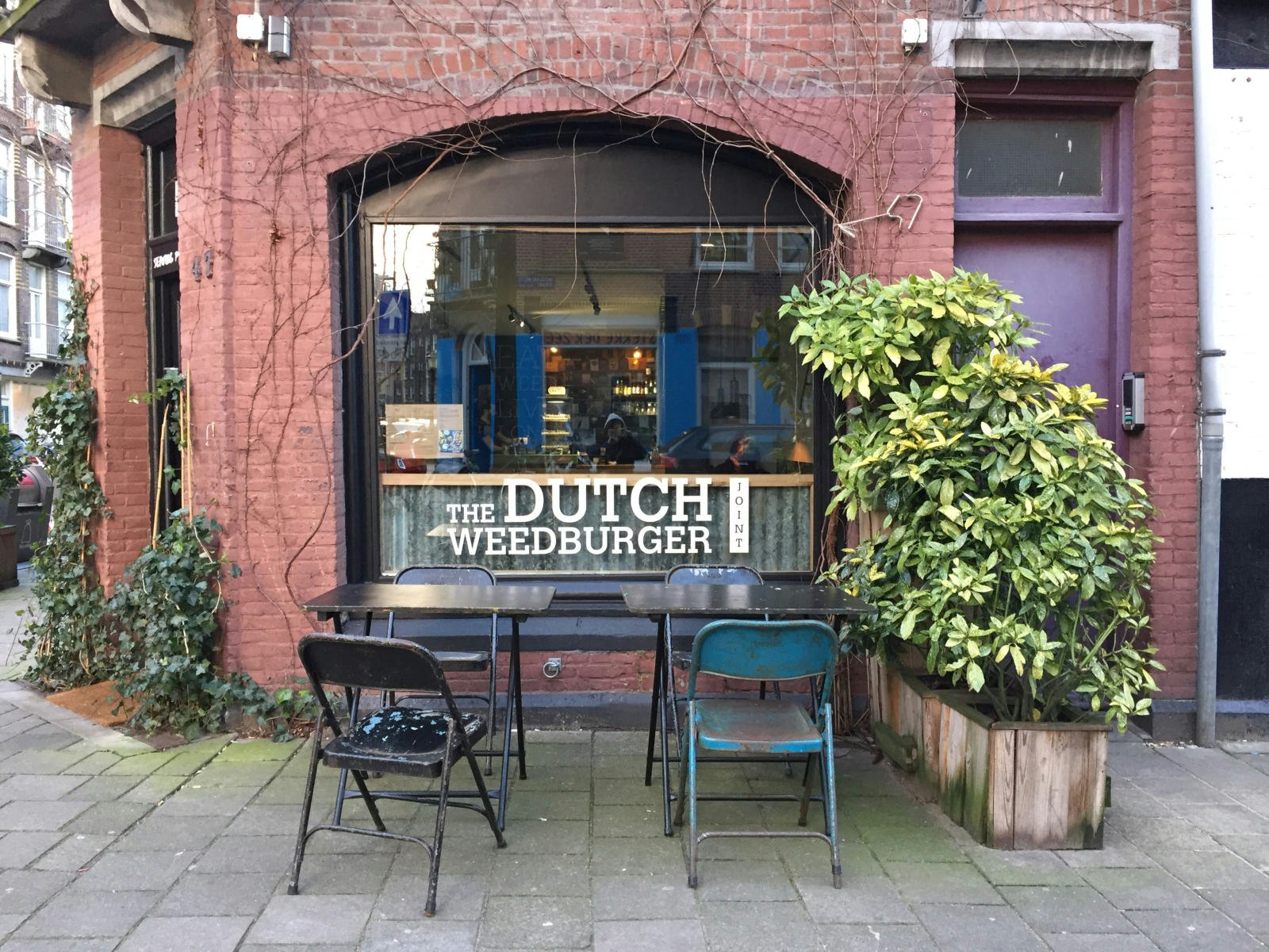 The exterior of The Dutch Weed Burger Joint restaurant in Amsterdam, The Netherlands © Claire Bissell / Lonely Planet