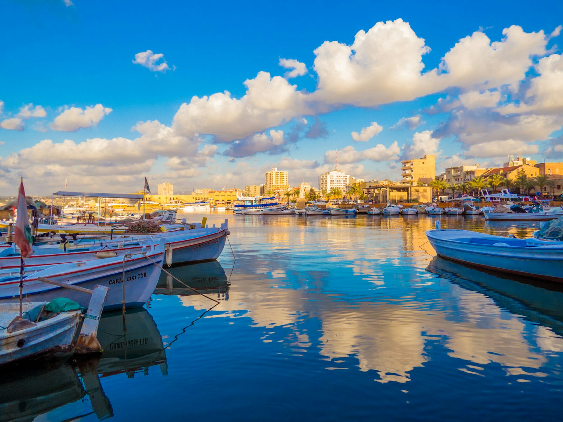 View of the port at Tyre, Lebanon, at sunset © Diego Fiore / Shutterstock