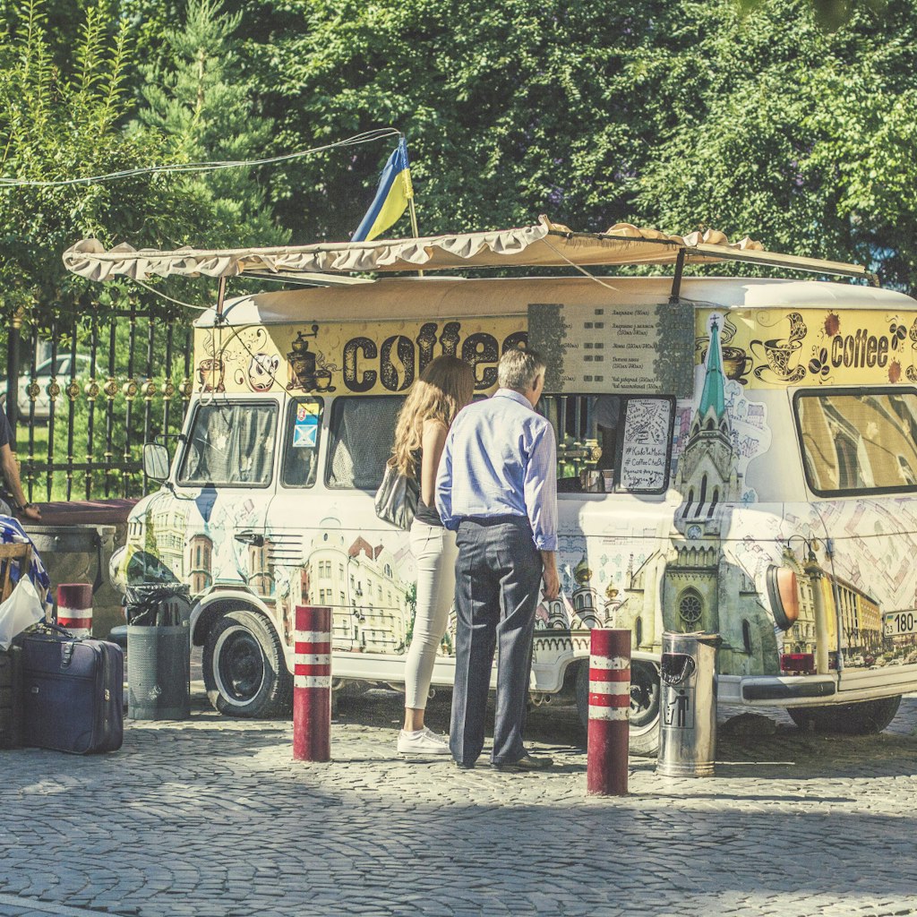 Traditional coffee trucks are a common sight on the streets of Kyiv © Sun_Shine / Shutterstock