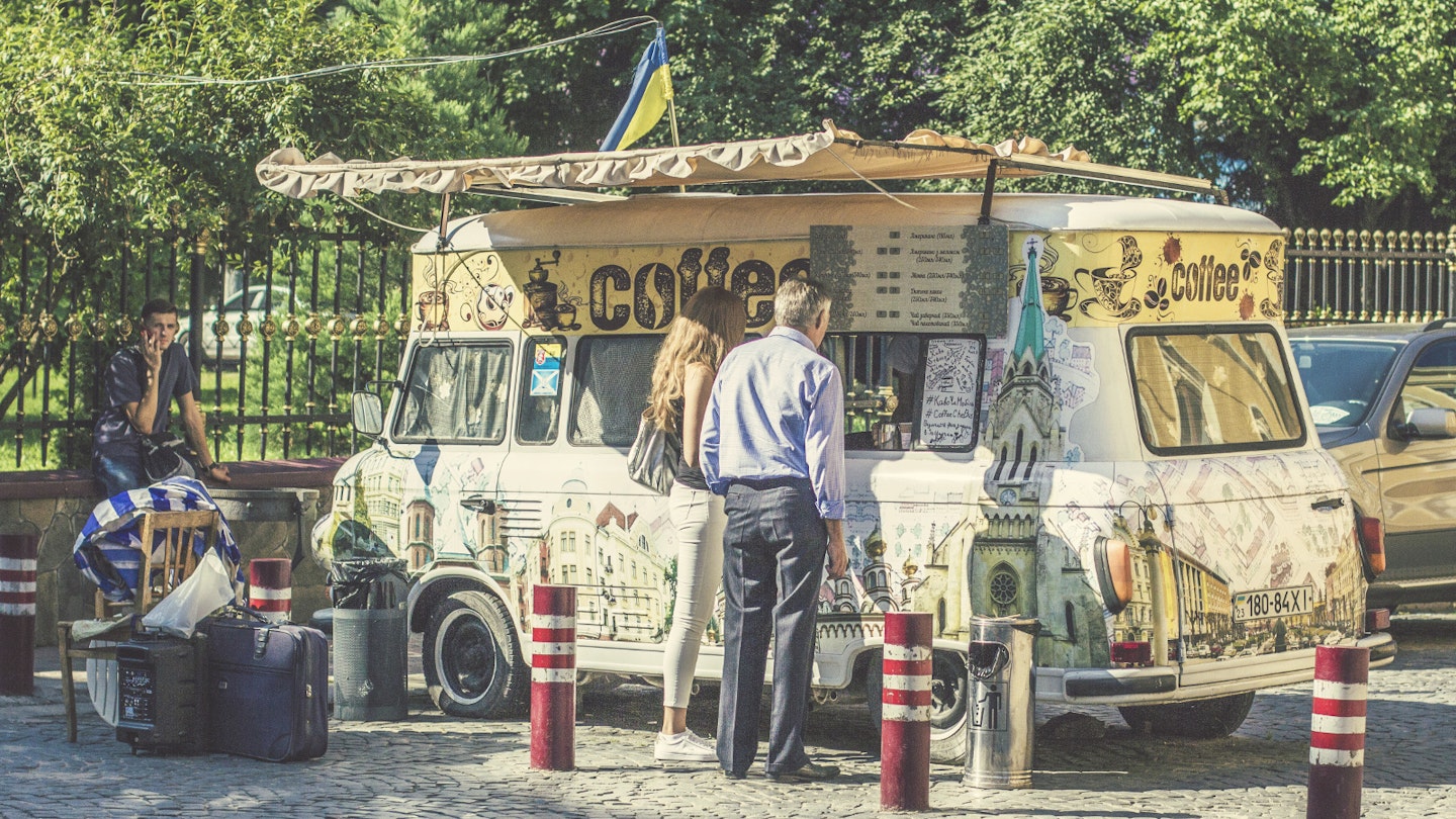 Traditional coffee trucks are a common sight on the streets of Kyiv © Sun_Shine / Shutterstock
