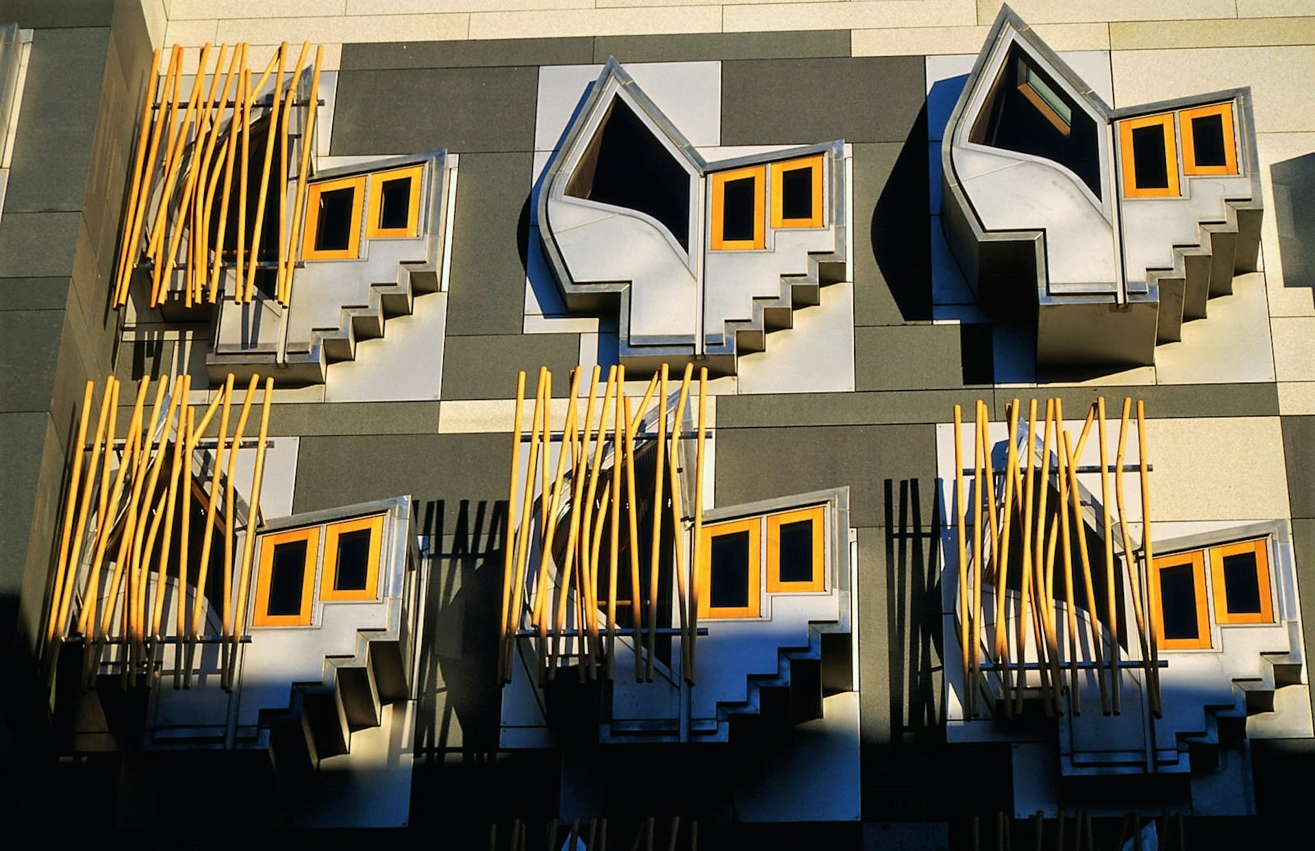 Architectural features on the Scottish Parliament Building