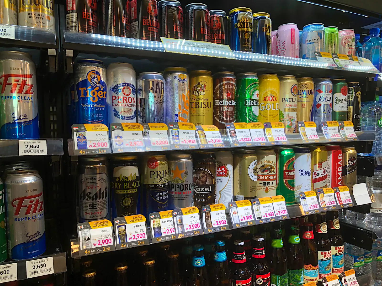 Features - Beer selection: everything from local Korean beers to imported craft beer © Hahna Yoon / Lonely Planet A close-up shot of cans of beer in a fridge. Beer selection: everything from local Korean beers to imported craft beer © Hahna Yoon / Lonely Planet