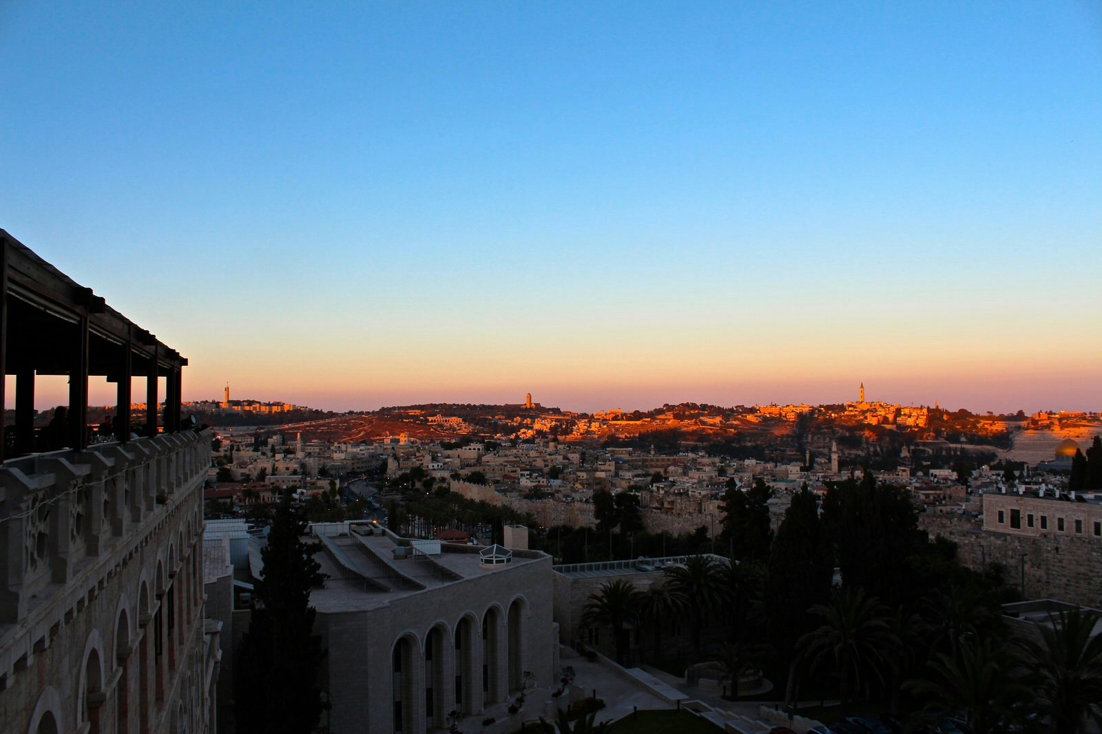 Sunset from Notre Dame Cheese & Wine Restaurant, Jerusalem