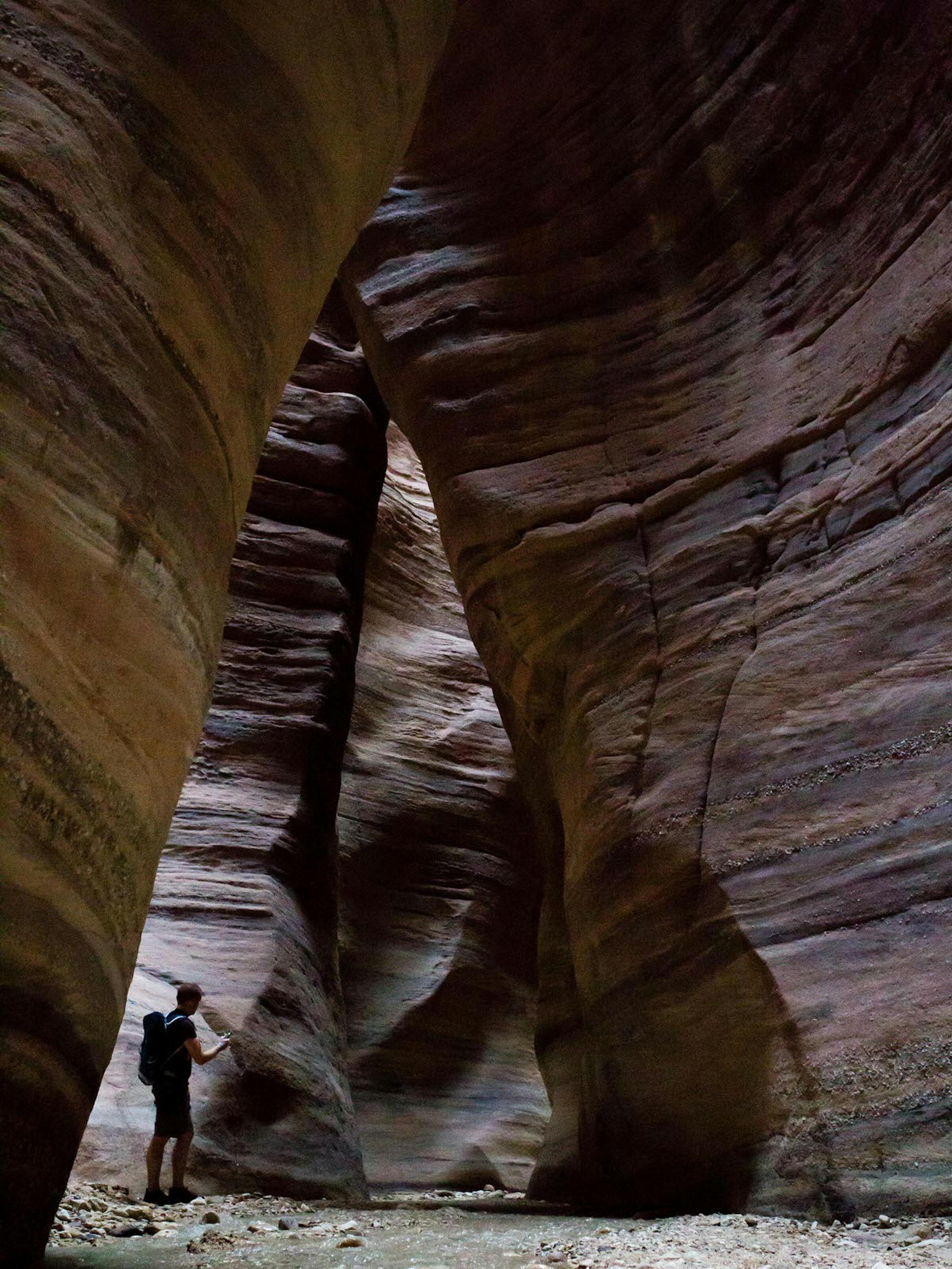 Hiker in Wadi Numeira Siq, Dead Sea, Jordan © Stephen Lioy / Lonely Planet