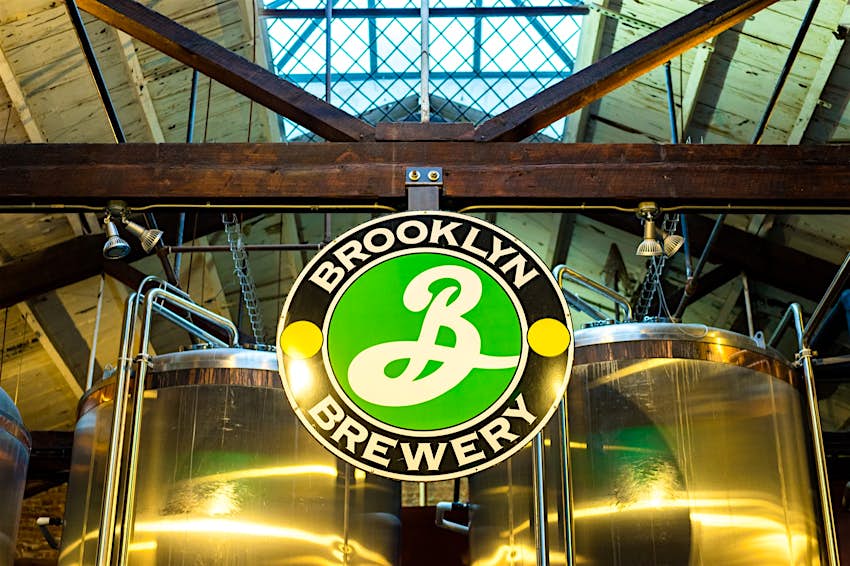 A green, black and white sign hangs above the Brooklyn Brewery in Williamsburg. New York has joined the craft breweries bandwagon. 