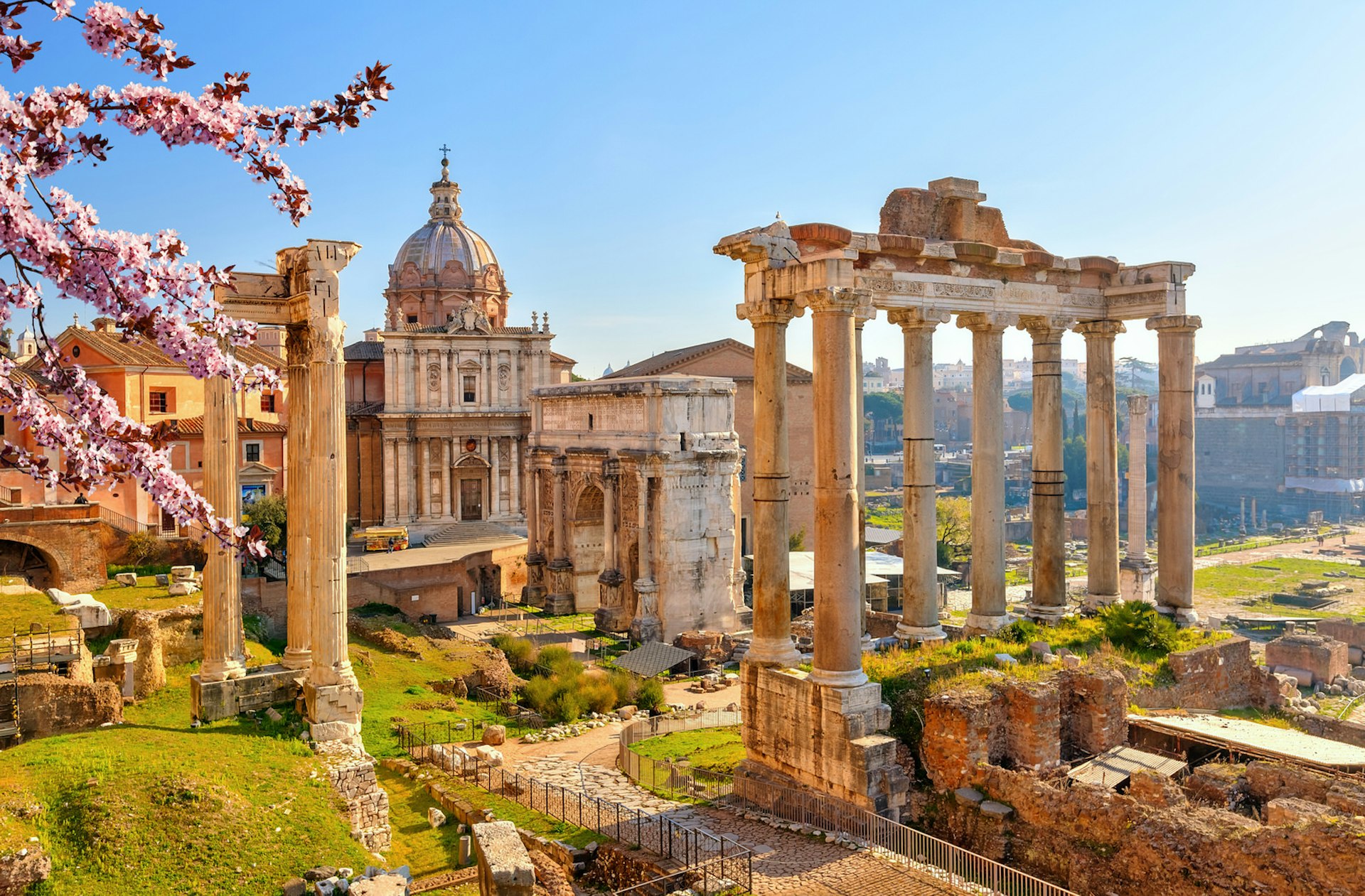 The Roman Forum on a sunny spring day