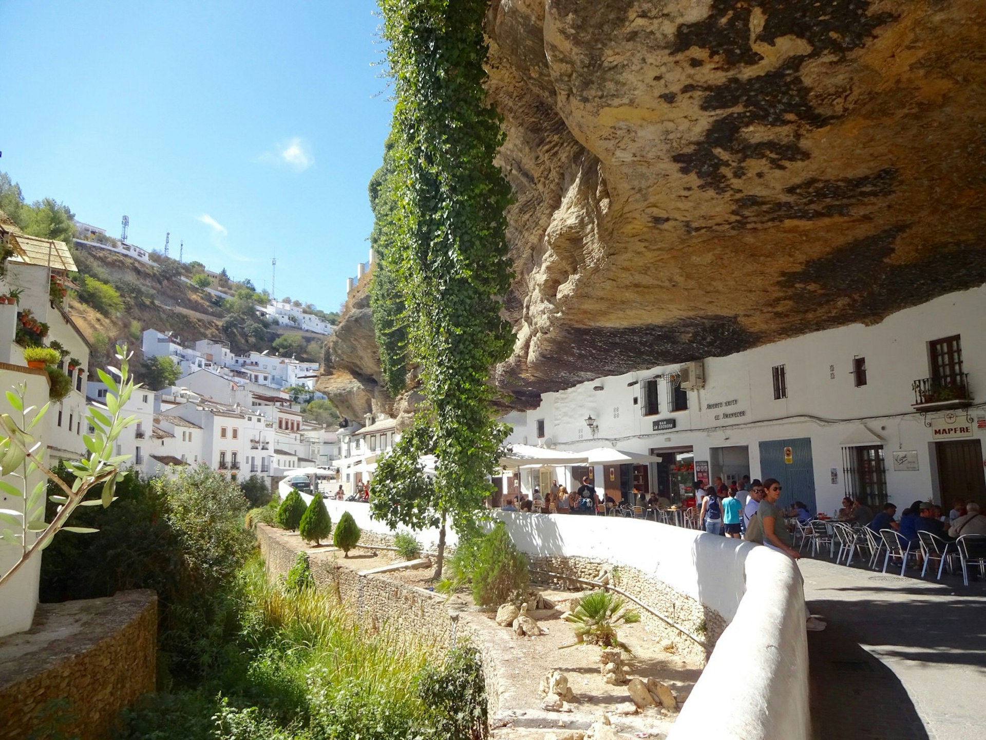 Cave bars and restaurants along Calle Cuevas del Sol in Setenil de las Bodegas