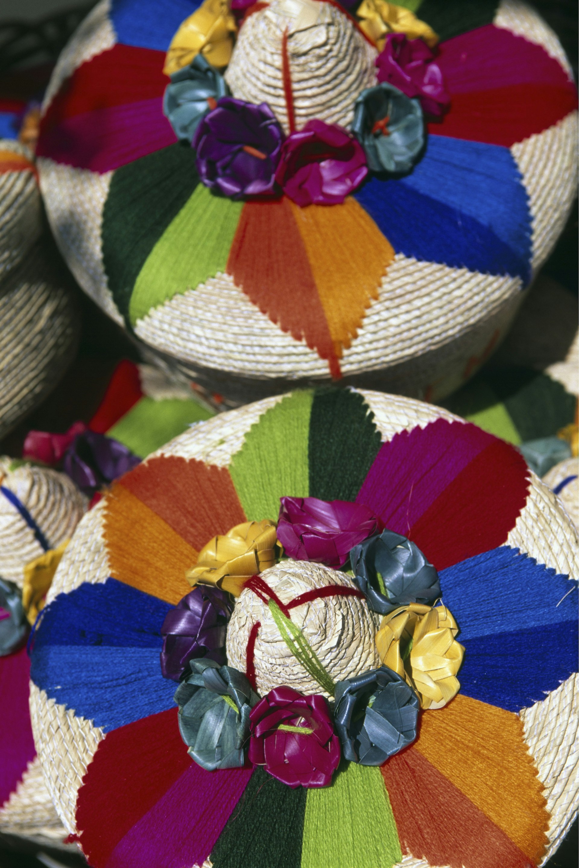 colorful sombreros with flowers