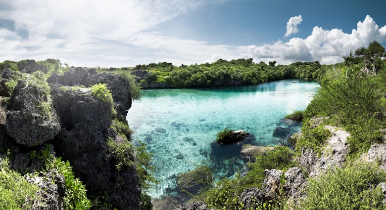 The crystal-clear waters of Weekuri Lagoon, Sumba island, Indonesia