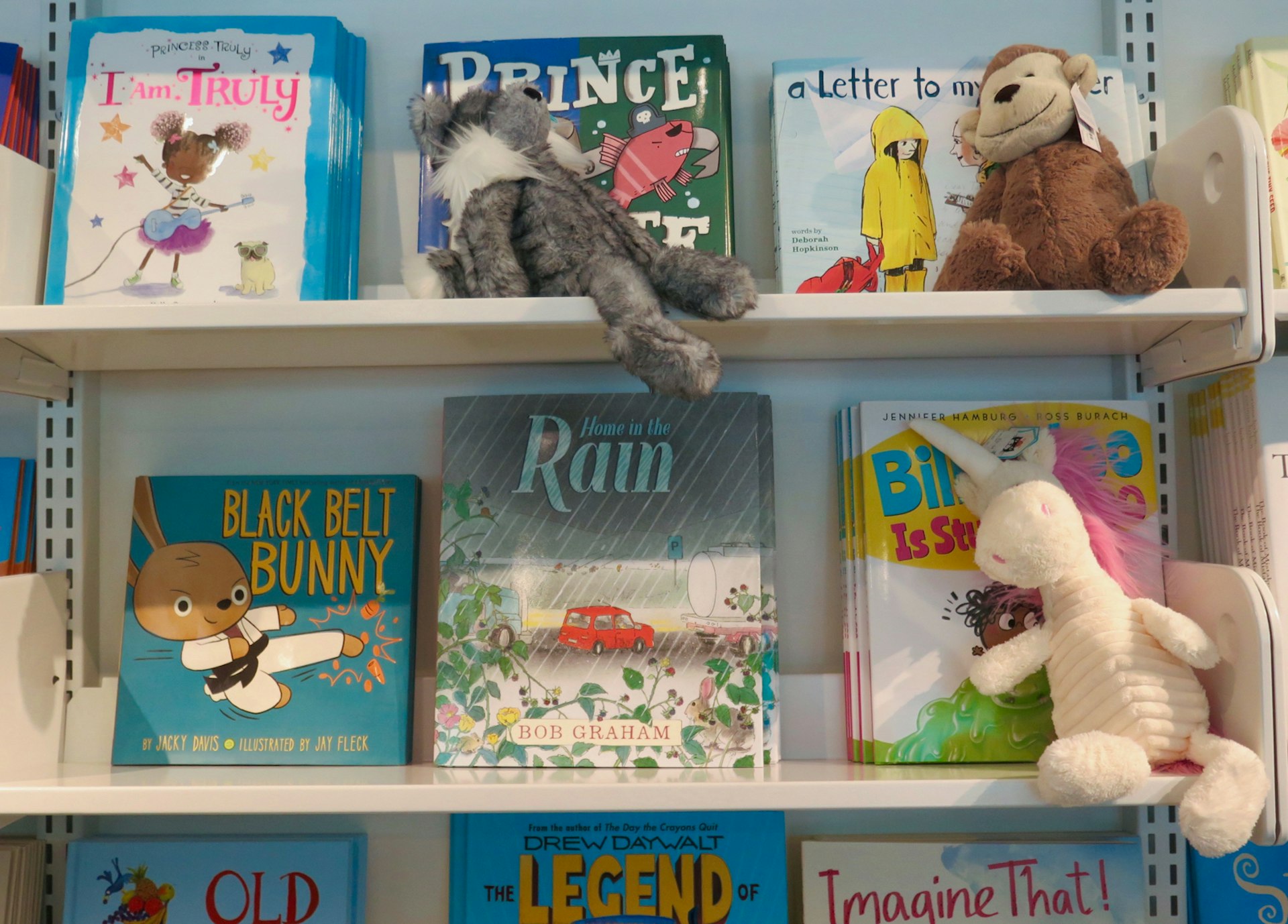 Children's books at Kidsbooks in Vancouver. Titles include Black Belt Bunny, Home in the Rain, and I am Truly; Vancouver's best bookstores.