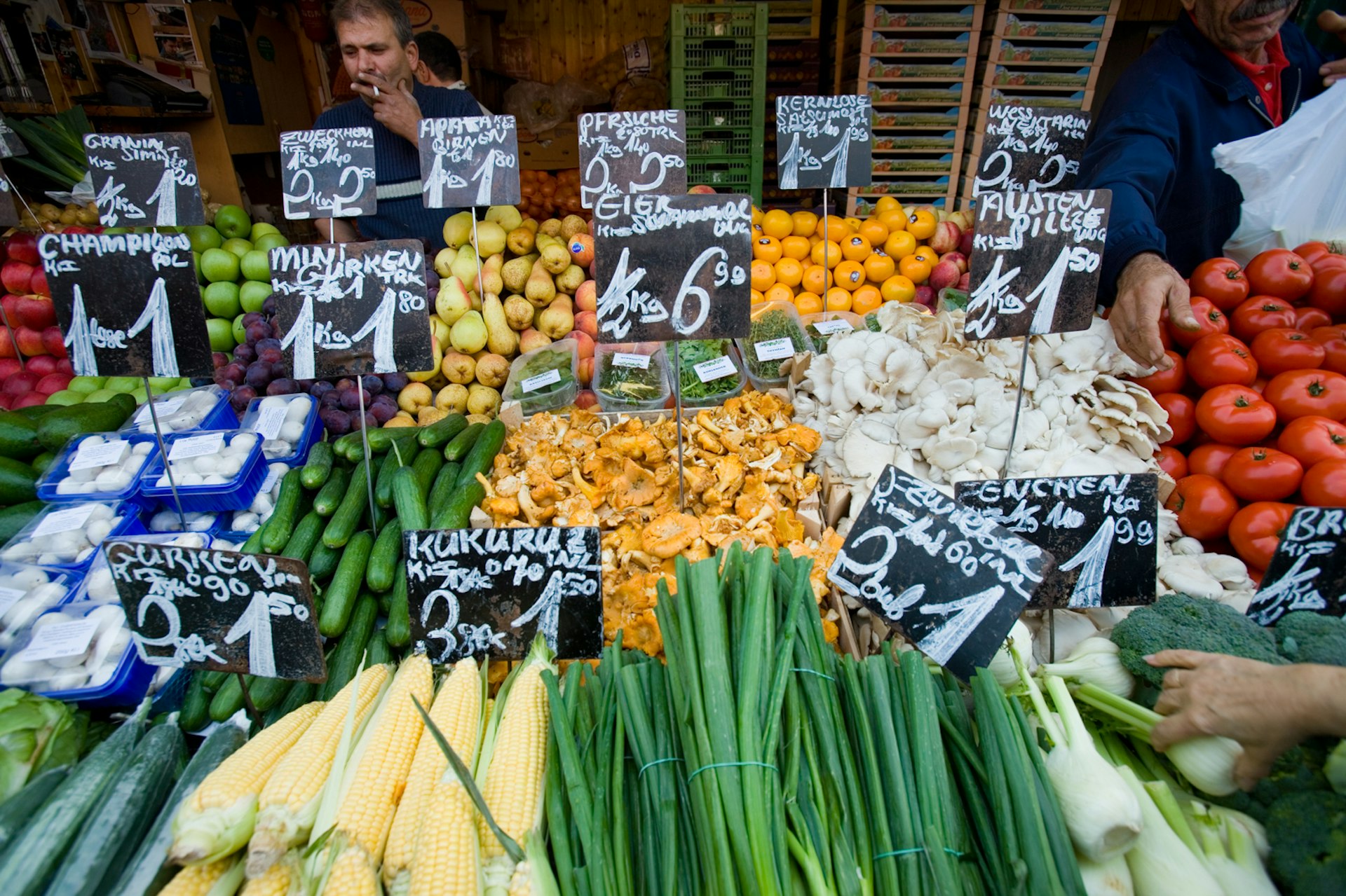 Fruit and vegetable stall at Naschmarkt