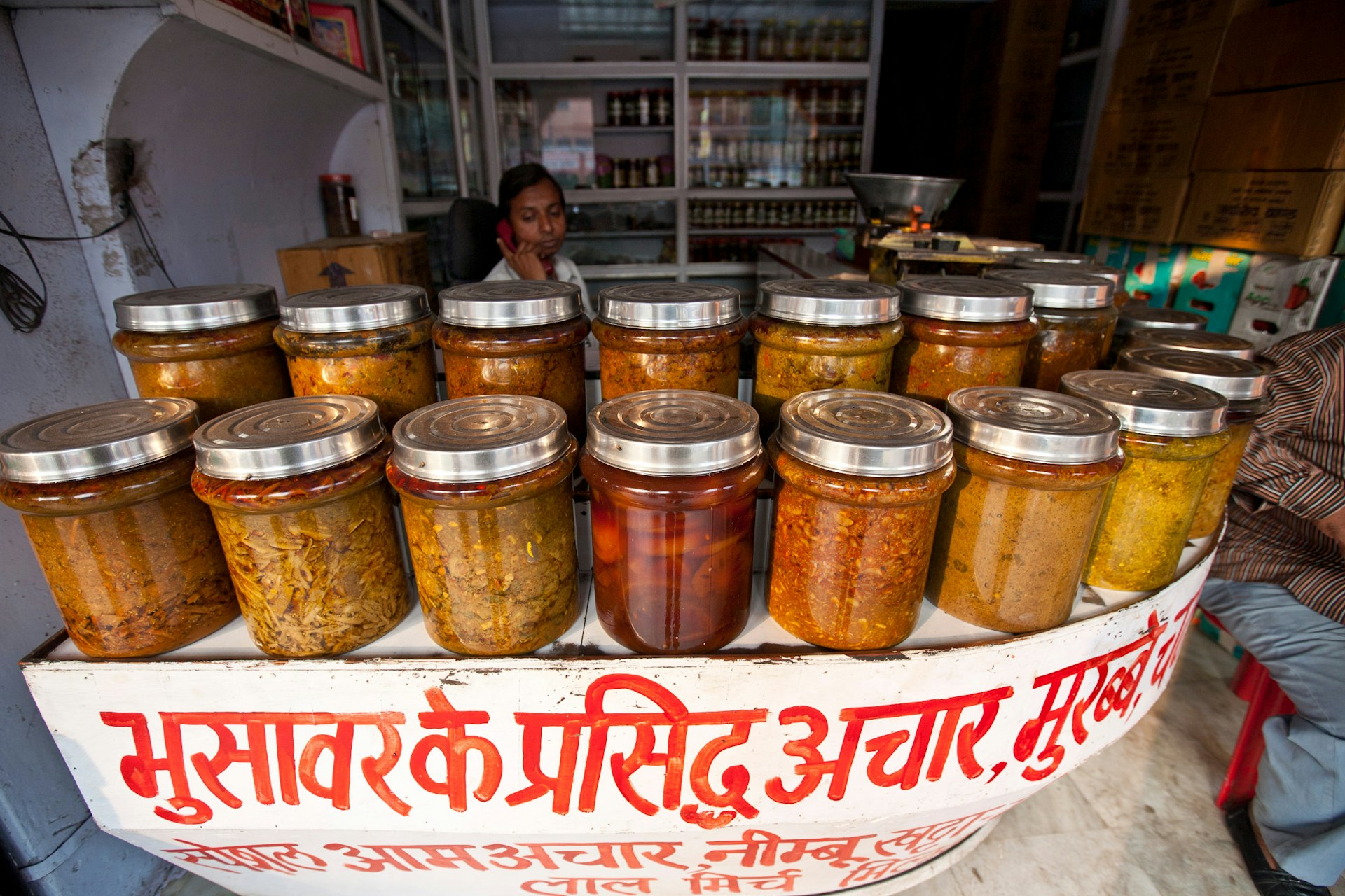 Indian pickles for sale © Lindsay Brown / Getty Images