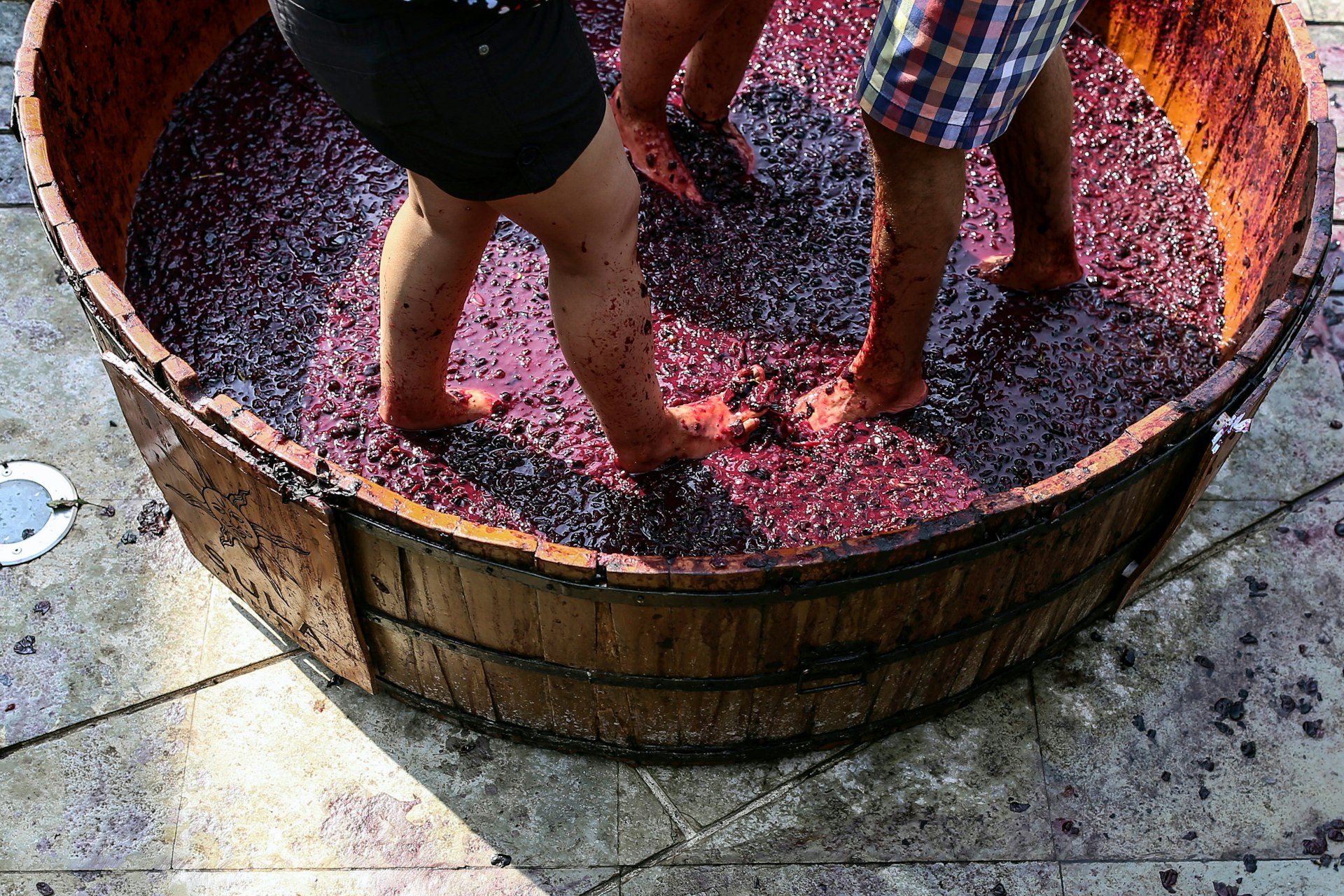 Crushing grapes by foot at Sula Vineyard near Nasik © Bloomberg / Getty Images