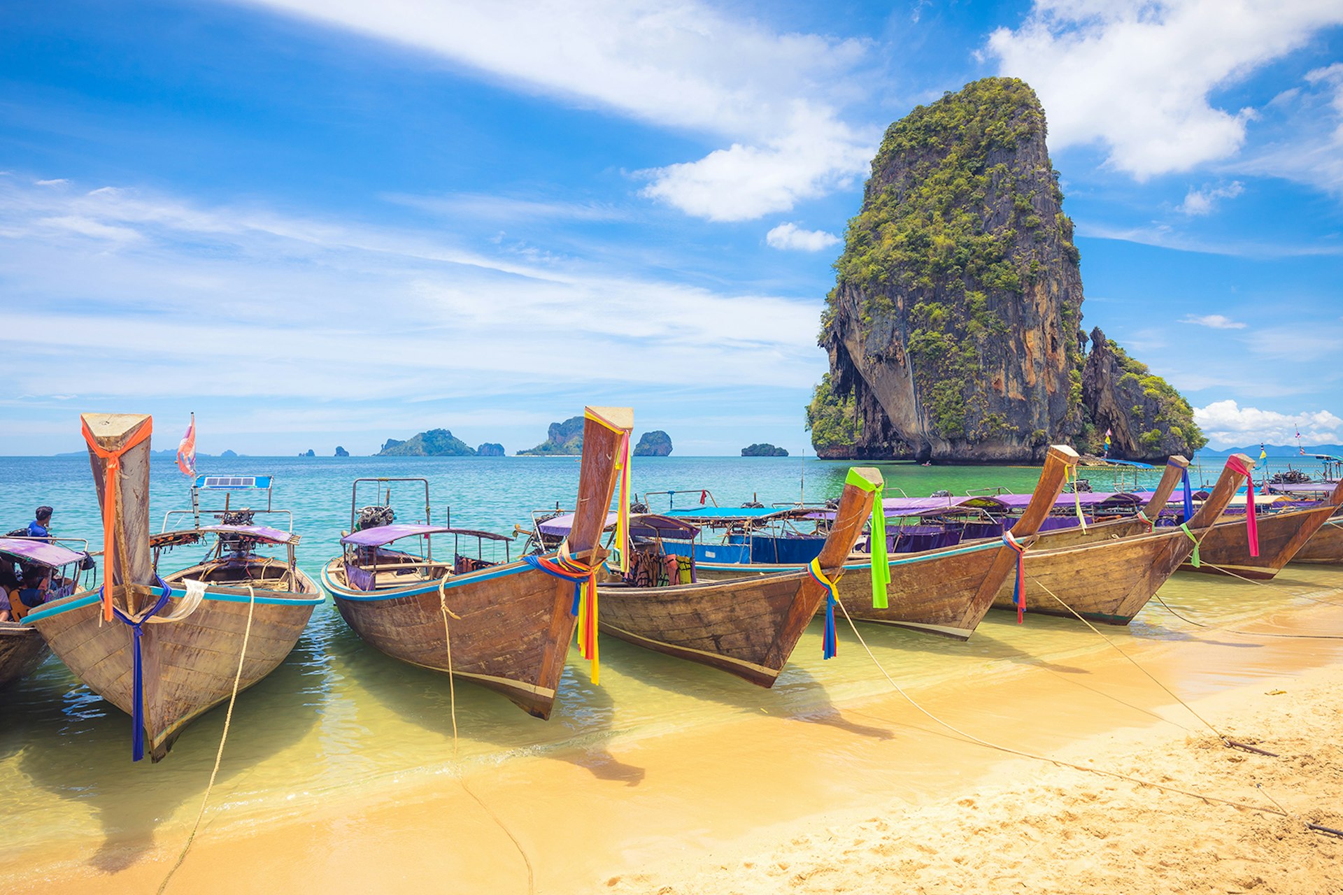 Longtail boats in Railay