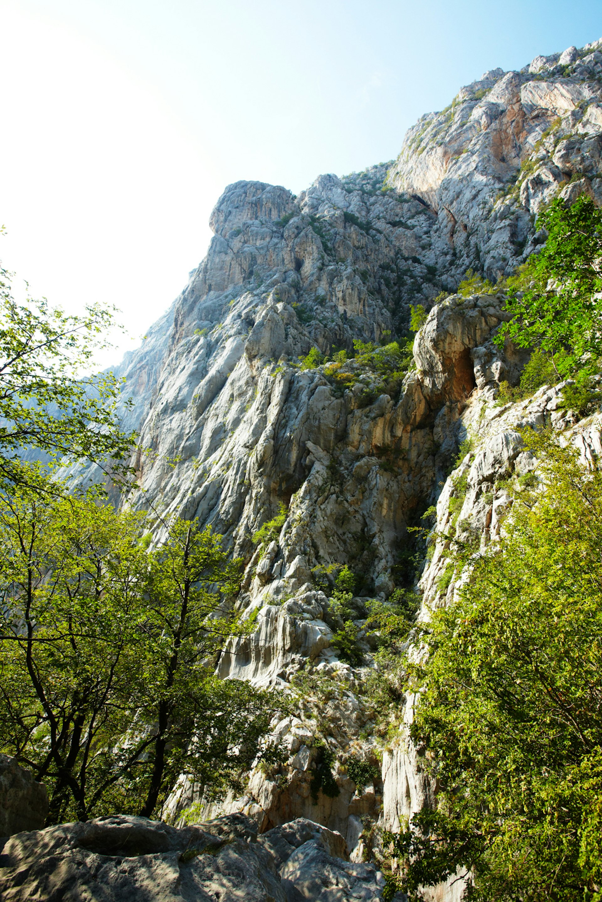 Rocky canyon walls in Paklenica National Park