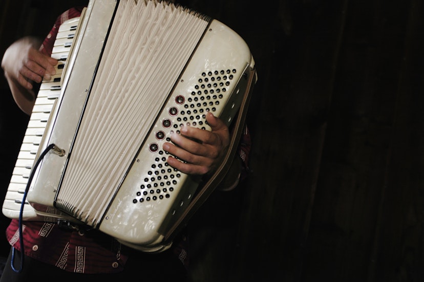 Features - Man playing the accordion