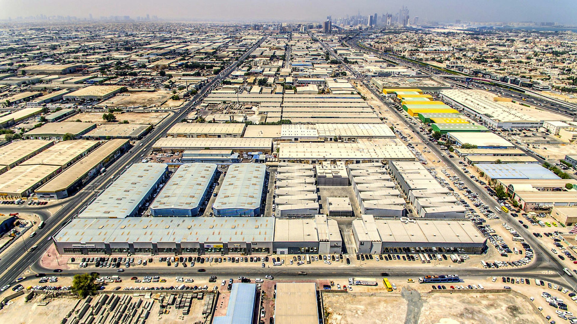 Aerial view of Alserkal Avenue, Dubai, United Arab Emirates