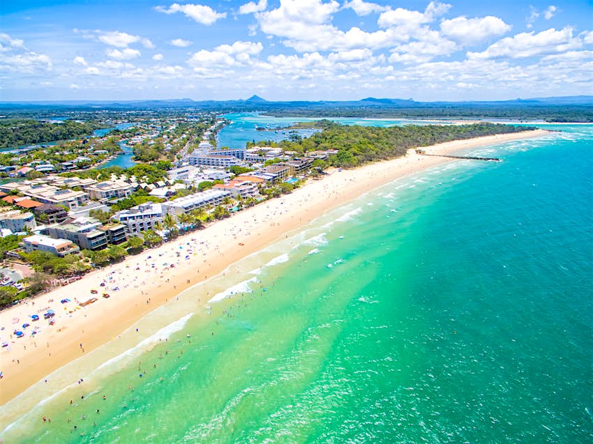 An aerial view of Noosa on Queensland's Sunshine Coast, Australia