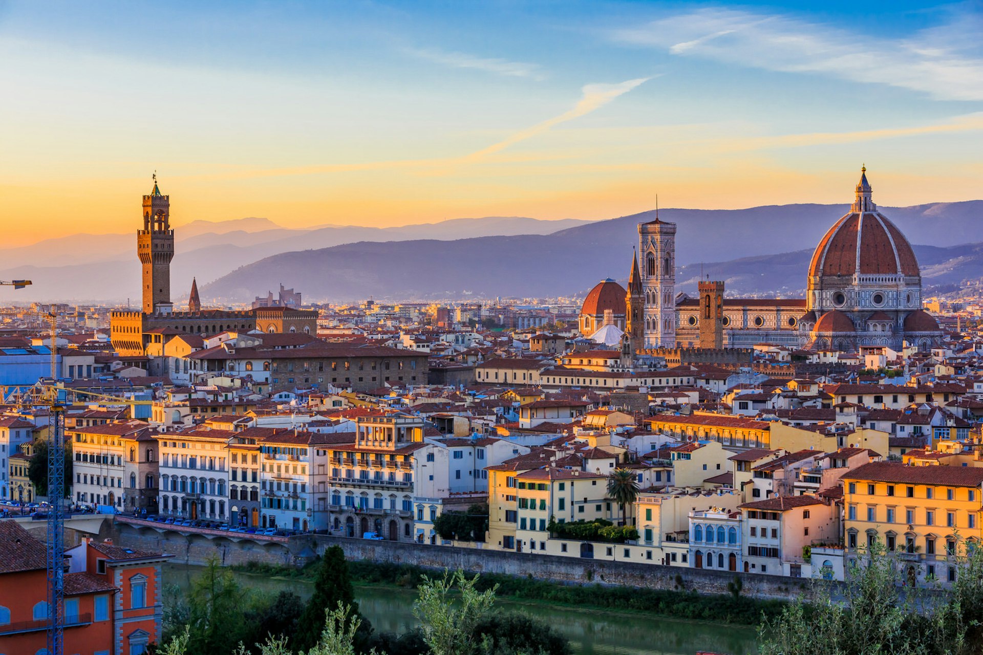 Florence's skyline at dusk