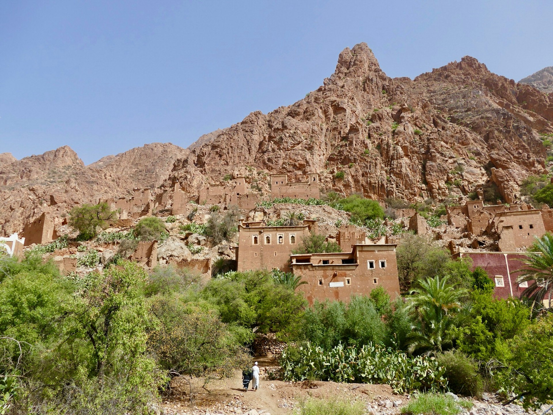 Rugged mountains behind the village of Tafraoute, Anti Atlas, Morocco
