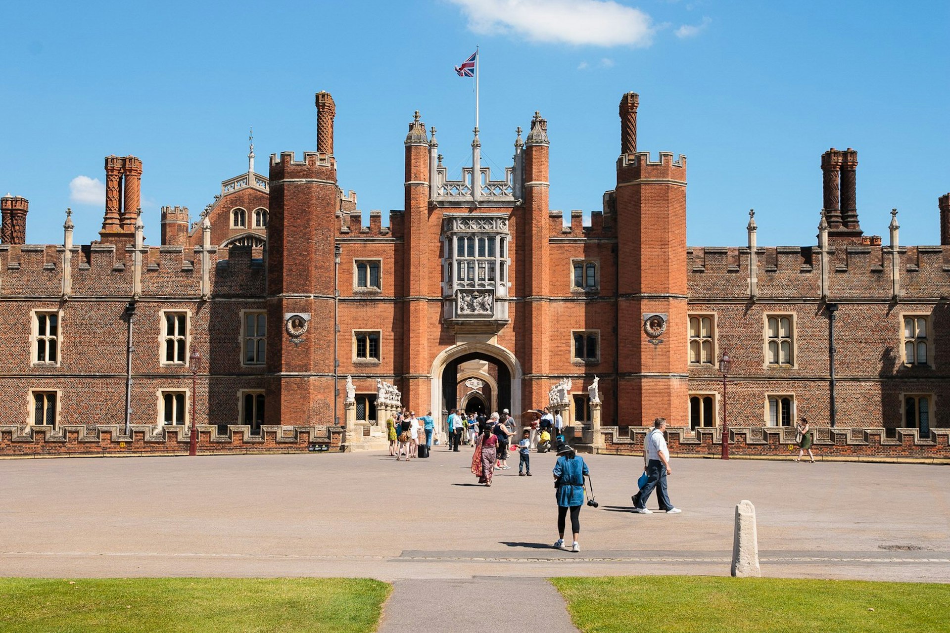 The main gatehouse of Hampton Court Palace.