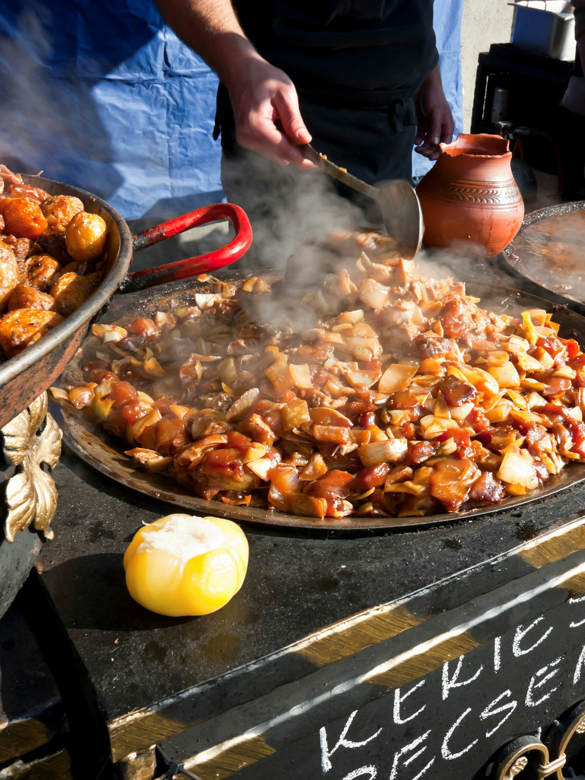 Traditional Hungarian food sold at a street stand during a carnival