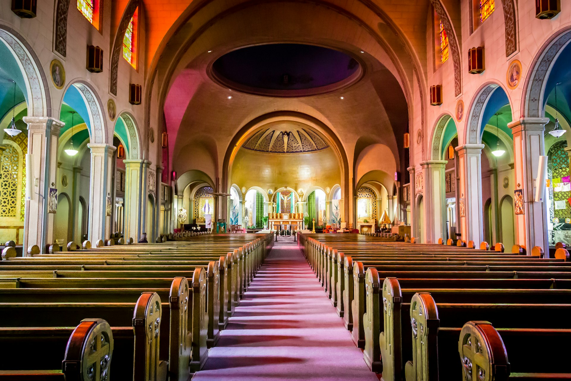 Inside the basilica in San Francisco's Mission