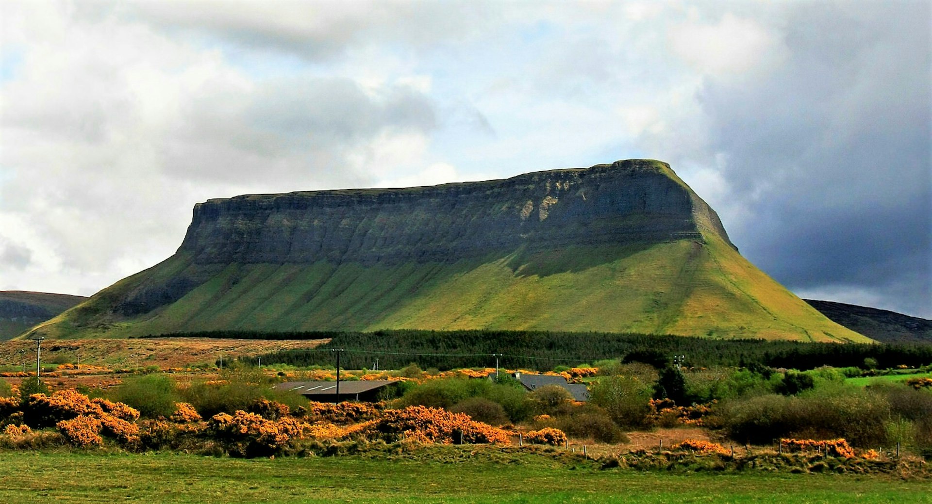 According to legend, the mountain of Benbulben is home to many fairies. Benbulben is a dramatic tabletop mountain in Sligo, Ireland.