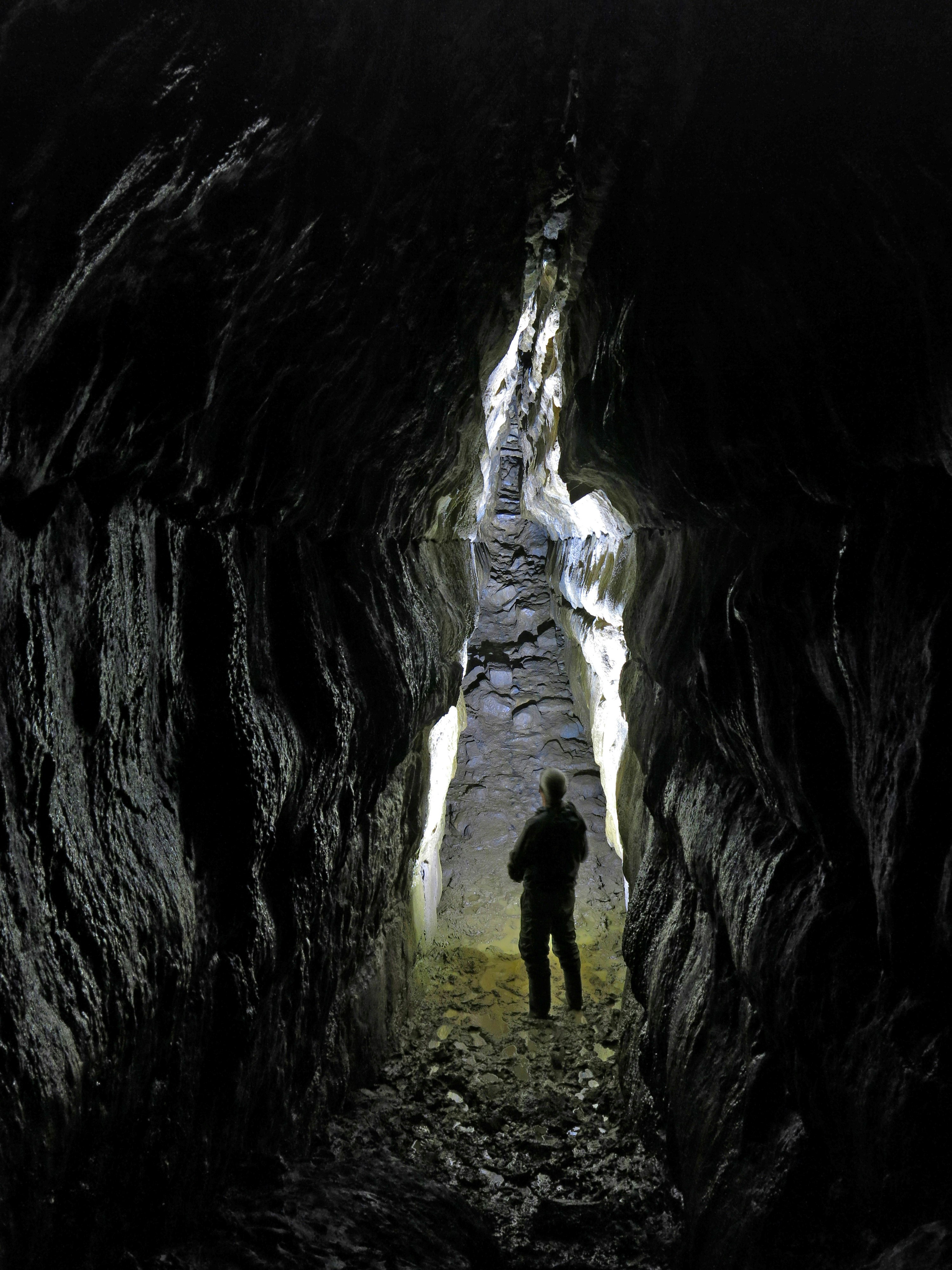 Interior of the Oweynagat cave, supposed Gate to Hell located in Roscommon, Ireland.