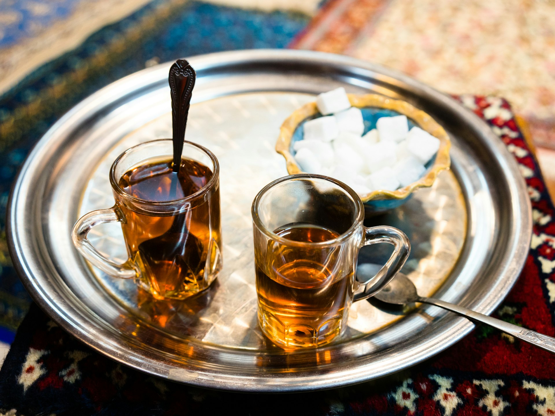 A tea set in local tea house in Iran